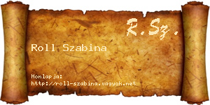 Roll Szabina névjegykártya